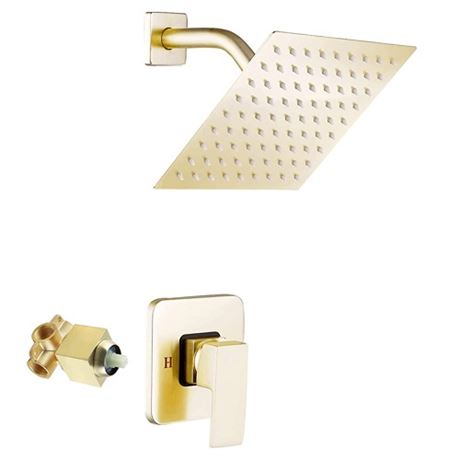 Brushed Gold Shower Faucet GGStudy Single Function Shower Trim Kit with Rough-i