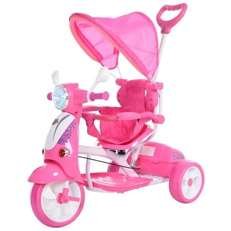 Qaba Children Ride-On Moped Tricycle with a Stylish Design