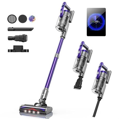 Cordless Vacuum Cleaner 450W Stick Vacuum Cleaner OLED Color Screen Display Up