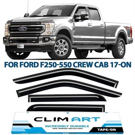 CLIM ART Incredibly Durable Rain Guards for Ford F250 to F550 Super Duty 2017-2