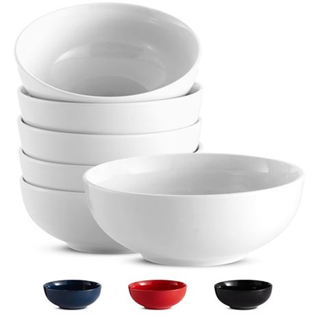 KooK Cereal Bowl Ceramic Bowls Set of 6 for Soup Microwave Dishwasher and Freez
