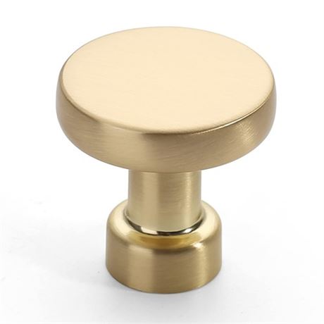 Amerdeco 10 Pack Brushed Brass Kitchen Cabinet Knobs Single Hole Cabinet Pulls