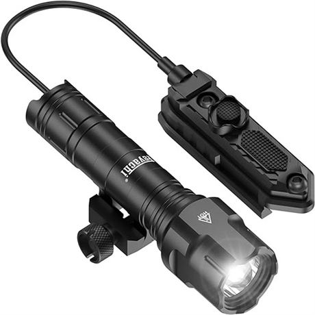 Feyachi 1200 Lumen Tactical Flashlight Matte Black LED Weapon Light with Pressu