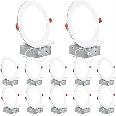 12 Pack 6 Inch Slim LED Recessed Lighting