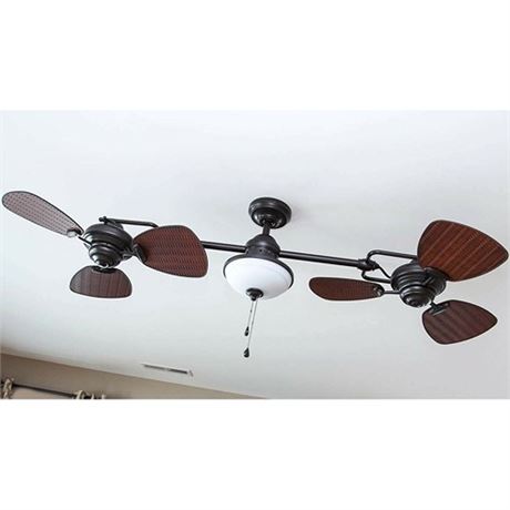 Harbor Breeze Twin Breeze Oil-rubbed Bronze Outdoor Downrod Fan