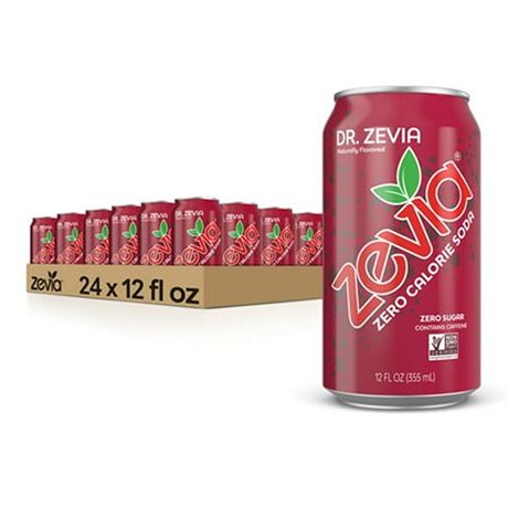 Zevia Zero Sugar Dr. Zevia Soda Pop  12 Fl Oz  24 Pack of Cans