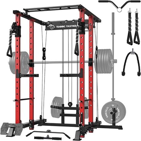 Parts not verified. Mikolo Power Cage Power Rack with Cable Crossover System 1