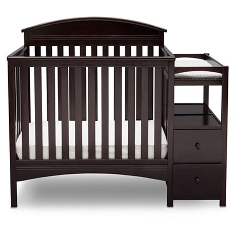 Delta Children Abby 4-in-1 Convertible Crib and Changer  brown