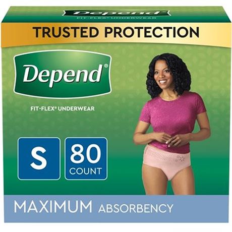 Depend Fresh Protection Adult Incontinence Underwear for Women  Maximum  S  Blu