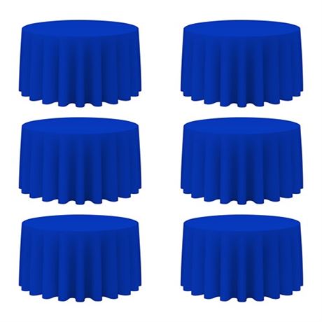 BRILLMAX 6 Pack Royal Blue Round Tablecloths 120 I