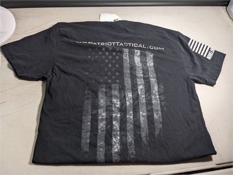 US Patriot Tactical Tshirt - Flag Design - Black - Size XS