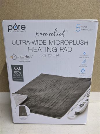 Pure Enrichment XXL Ultra-Wide Microplush Heating Pad - 20inx 24in