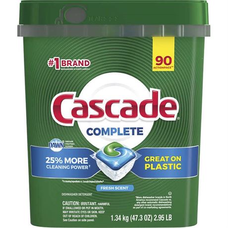 Cascade Complete Dishwasher Detergent Action packs - 90 Count