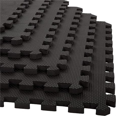 EVA Foam Mat Tiles  8pk Interlocking Padding for Garage Playroom or Gym Floori