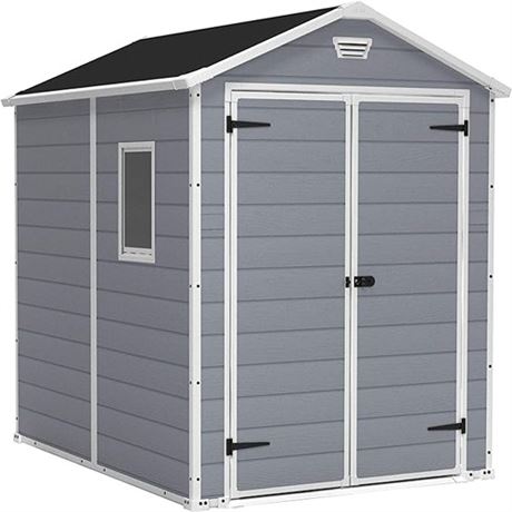 Keter Manor 6 x 8 Foot All Weather Garden Tool Outdoor Storage Shed
