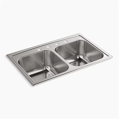 Toccata 33 top-mount double-bowl kitchen sink