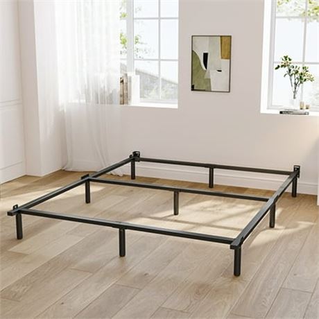 COMASACH 7 Inch Metal King Bed Frame  Bed Base for Box Spring  Heavy-duty Found