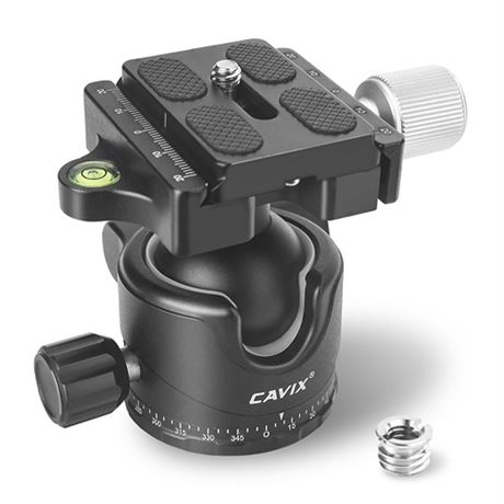 Low Profile Ball Head CAVIX Metal Ball Head Mount 36mm 14 Quick Release Plate