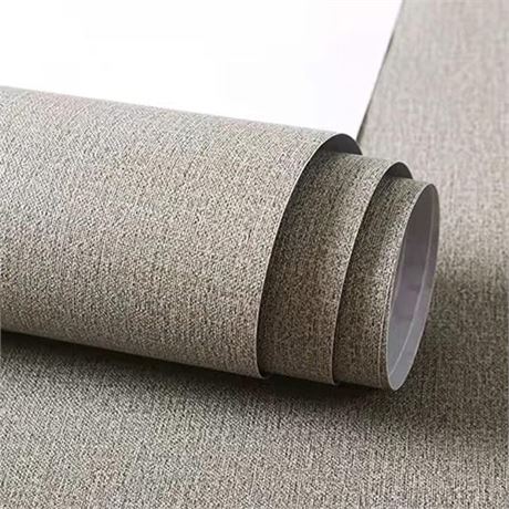 ZIBRWUON Linen Textured Fabric WallpaperPeel and 24X118 INCH 2PK