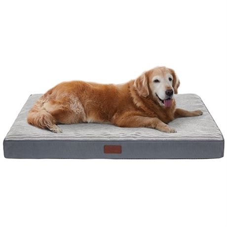Gray Orthopedic Dog Bed For Large Dogs with Egg Crate