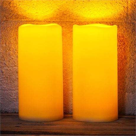 Homemory Large Solar Candles Outdoor Waterproof 4x10 Dusk to Dawn Solar Po