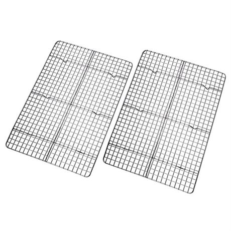 Checkered Chef Cooling Rack - Set of 2 Stainless Steel Oven Safe Grid Wire Cook