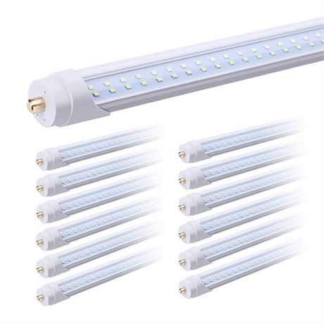8FT LED Tube Light Double Row 65W Replacement 150W