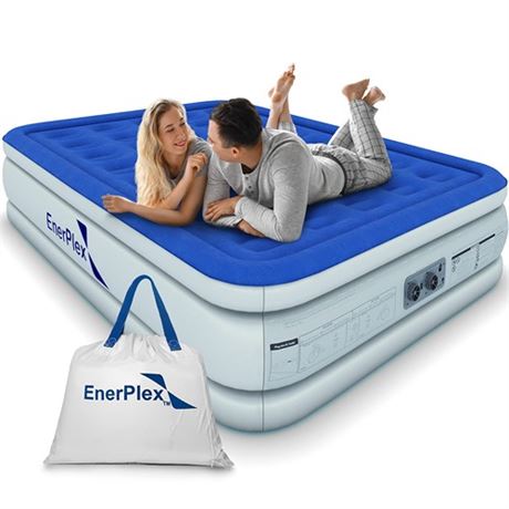 EnerPlex Queen Air Mattress with Built-in Pump - 16 Inch Double Height Inflatab