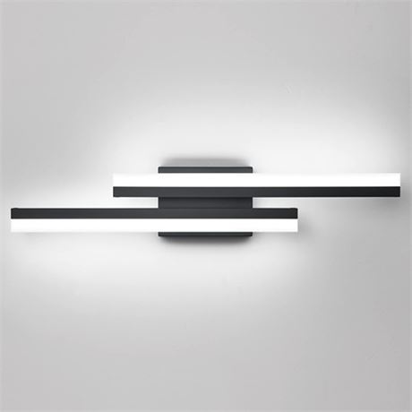 PRESDE 24in Dimmable Modern LED Vanity Light Fixtures for Bathroom Black Vanity