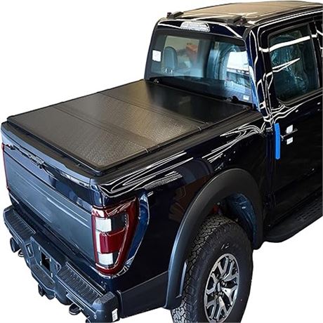 Lotyjonkk Hard Tri-Fold Truck Bed Tonneau Cover Compatible with 2015-2024 Chevy