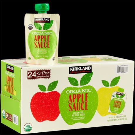 Kirkland Signature Organic Applesauce Pouch, 3.17oz - 24 Count